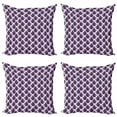 thumbnail image 1 of Ethnic Throw Pillow Cushion Case Pack of 4, Boho Oriental Trippy Ornamental Forms on Polka Dots Folk Background, Modern Accent Double-Sided Print, 4 Sizes, Dark Purple Hot Pink, by Ambesonne, 1 of 2
