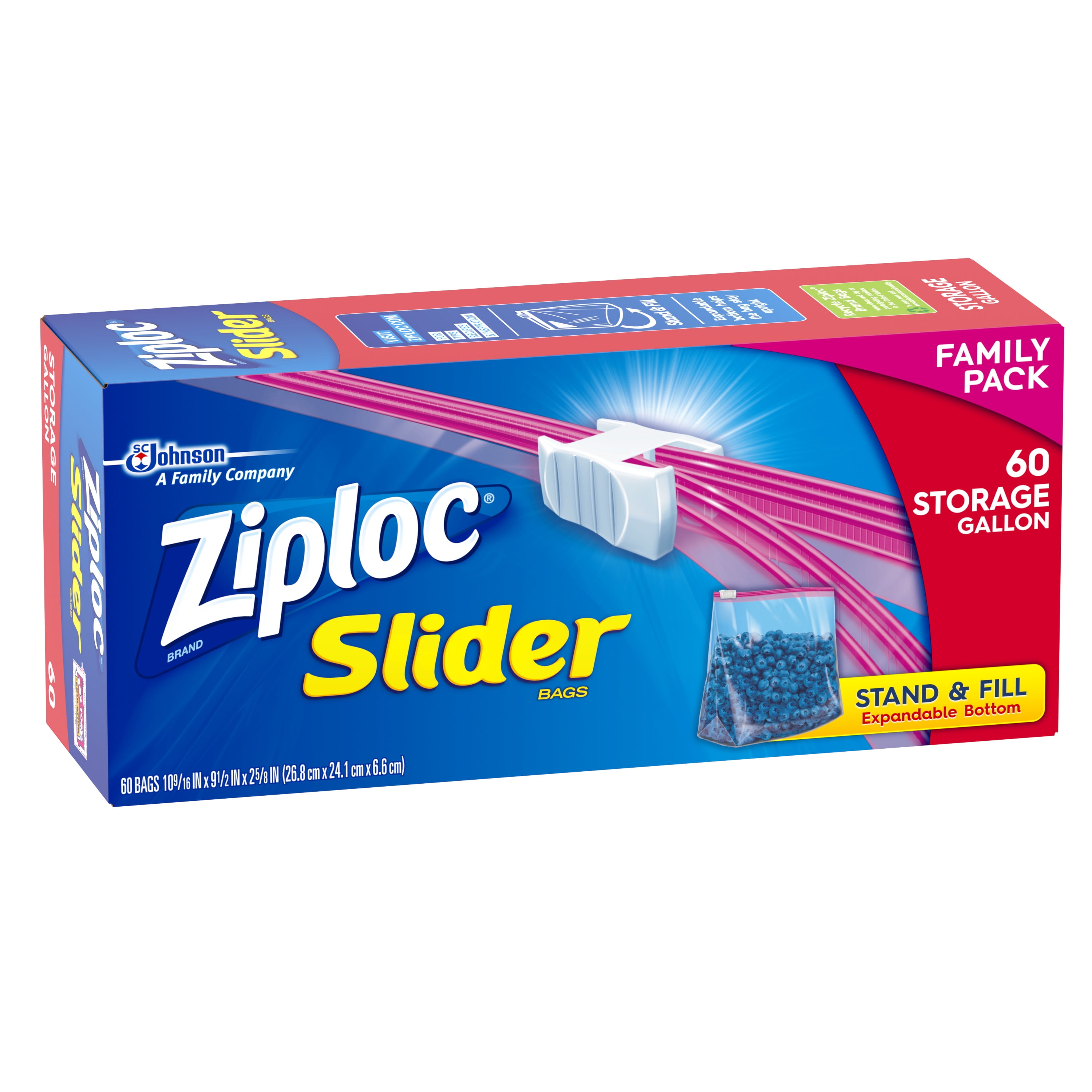 Ziploc Slider Storage Bags Gallon 60 Count Ziploc Slider Storage Bags Gallon 60 Count