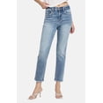 thumbnail image 5 of Flying Monkey - High Rise Slim Straight Jeans with Distressed Raw Hem (27" Inseam) - F5160, 5 of 8