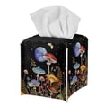 thumbnail image 2 of Renewold Aesthetic Mushroom Butterfly Tissue Box Holder PU Leather Square Paper Box Cover with Bottom Belt for Home Decor Farmhouse Kitchen Bathroom Decor, 2 of 5