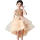 thumbnail image 2 of Vestidos cortos de desfile de lentejuelas para niñas, vestido de fiesta para niña con hombros descubiertos, color plateado y blanco, 2 of 5