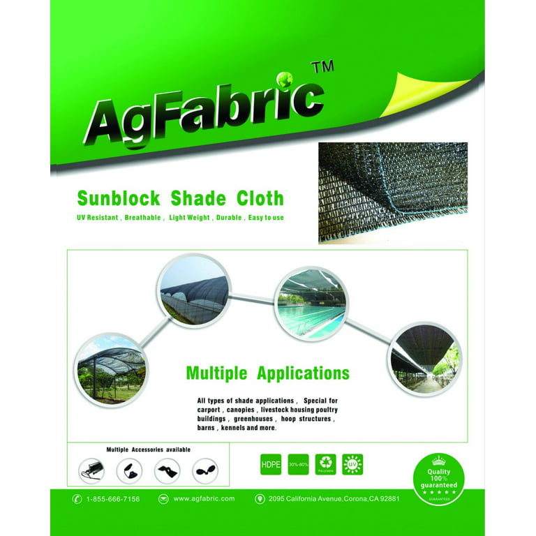 Agfabric 80% Sunblock Shade Cloth Cover with Clips for Plants 12 x 20, Black