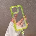 thumbnail image 2 of For iPhone 16 Pro Max Clear Phone Case,3-in-1 Heavy Duty Protection,With Wrist Strap,Transparent Back,Shockproof Bumper Military Drop Protection Anti-Scratch Rugged Phone Case,Green, 2 of 10