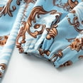 thumbnail image 3 of Jdlsppl Women's V Neck Romper Deep V Neck Jumper Shorts Jumpsuit Sexy Cotton Summer Floral Printed Long Sleeve Puff Sleeve Blue 16, 3 of 4