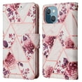 thumbnail image 2 of SaniMore for iPhone 14 6.1" 2022 Case, PU Leather Luxury Marble Flip Cover with Detachable Wrist Strap Card Slot Kickstand Shockproof Magnetic Buckle Protective Shell For iPhone 14, Rosegold, 2 of 8