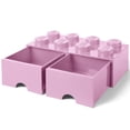 thumbnail image 5 of Room Copenhagen: LEGO Brick 2 Drawer Storage - 8 Knobs, Light Pink - 19.7 x 9.8 x 7.1", Stacking Container, Holds 1600 Blocks, Toy Home Organizer Box, 5 of 10