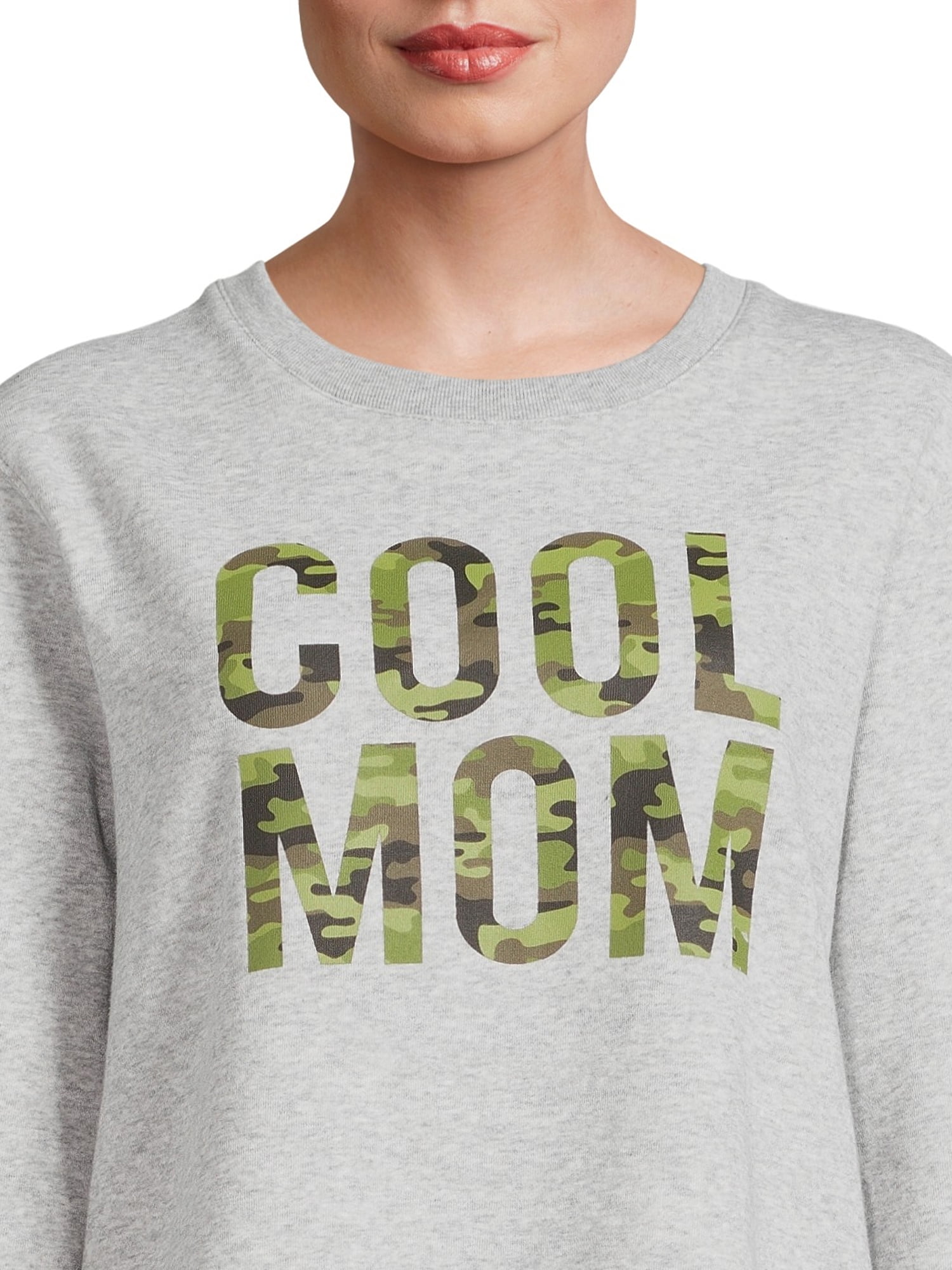 Positivitees Women s Burnout Graphic Fleece Sweatshirt