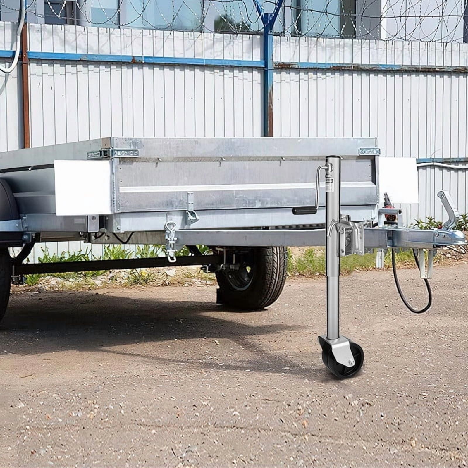 Towallmark Heavy Duty Trailer Jack 1500 lbs - 6" Dual Wheel Swivel Jack, 13" Lift, for Boat/RV/Camper Trailers - Silver
