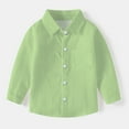 thumbnail image 4 of Wancir Boy's Long Sleeve Single Chest Pocket Classic Kids Shirt Button Down Shirt, 4 of 6