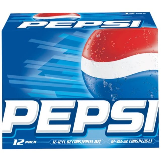 pepsi 16788 pepsi carbonated soda, 12oz can, 12/pk, blue - Walmart.com ...