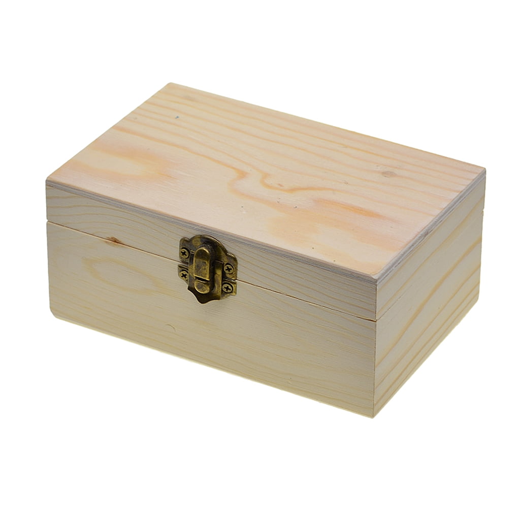 Small Wooden Treasure Chest Box /Plain Wood Decoupage/ Jewellery Keepsake Trunk 