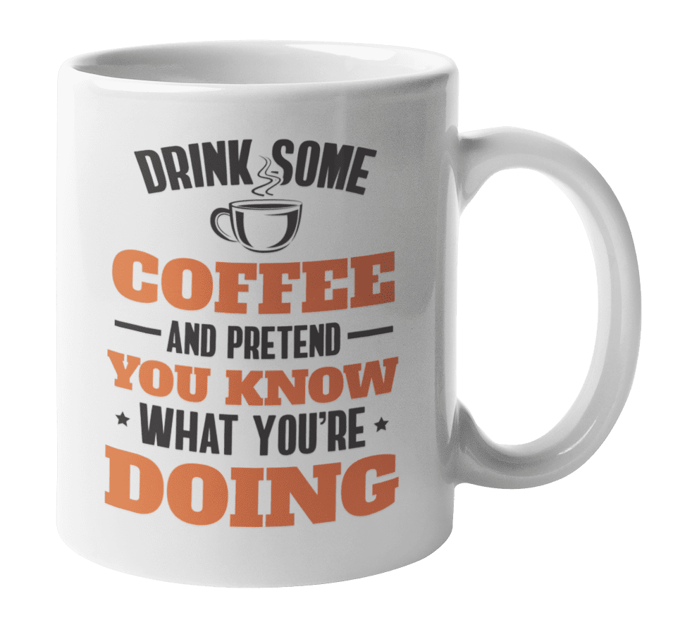 I pretend that coffee helps mug,Printing On Both Sides,11 OZ,Gifts for womne and men