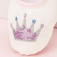 thumbnail image 4 of Xfvqtps Ballet Shoes for Girls Soft Sole Non Slip Cross Elastic Straps Glitter Rhinestone Crown Canvas Dance Shoes for Gymnastics Performance Hot Pink, 4 of 5