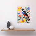 thumbnail image 4 of Bird and Abstract Spring Flowers Colourful Oil Painting Vibrant Floral Pattern Unframed Wall Art Print Poster Home Decor Premium, 4 of 5