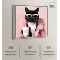 thumbnail image 2 of Resting Cat Face Canvas Cute Cat Art Prints by Art Remedy, Silver Frame, 16" x 16", 2 of 7