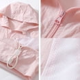thumbnail image 6 of Kids Zip-Up Hoodie Jackets Girls Boys UPF 50+ Sun Protection Jacket Lightweight Color Block Hooded Coat Trendy Outwear with Pockets Pink 4-5 Years, 6 of 7