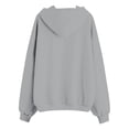 thumbnail image 3 of Girls Zip up Hoodie Cute Cropped Sweatshirts Oversized 2026 Y2K Hoodies Casual Long Sleeve Sweatshirt for Women Fall Spring Track Jackets Gray 160, 3 of 5