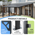 thumbnail image 5 of AOXUN 16' x 10' Hardtop Gazebo Outdoor Aluminum Pergola For Garden, Patio, Backyard-Black, 5 of 10