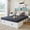 White With 6" Gray Foldable Mattress, variant on Queen Murphy Bed with LED Lights & Charging Station, White Farmhouse Foldable Wall Bed with Open Shelves & Drawers, Space-Saving Cabinet for Home Office, Guest Room, Heavy-Duty