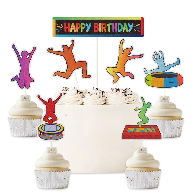 Cake Topper EQ EvairisQing Rainbow Jump, feliz cumpleaños