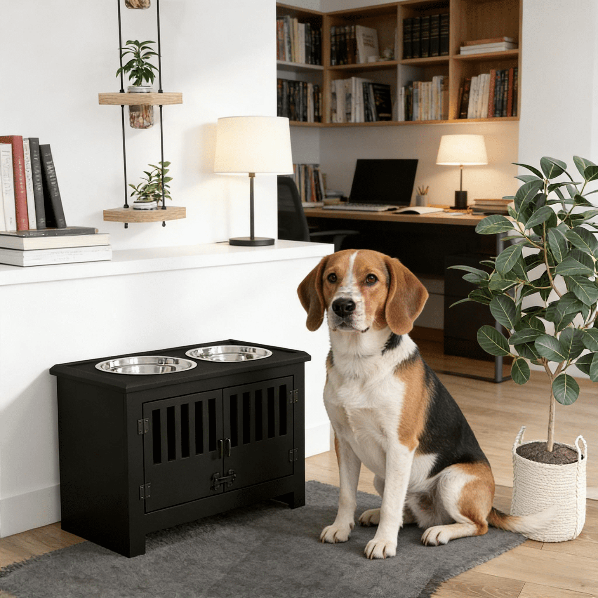 Dog Feeding Station, Dog Food Storage Cabinet