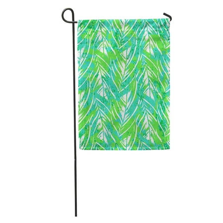 SIDONKU Bold Abstract Jungle Silhouette of Paradise Island Foliage Floral Green Garden Flag Decorative Flag House Banner 12x18 inch
