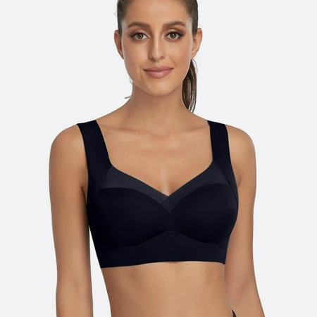 

DORKASM Bralettes Push-Up T-Shirt Bra Padded Plunge Bras for Women Black M