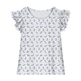 thumbnail image 4 of Piuwrlz Short T-Shirts Sleeve Kids Girls Round Neck Shirt Printed Shirt Top Blue Size 14 Years, 4 of 9