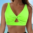 thumbnail image 4 of Women's Swimwear Tankini Set Beach Pool Cover Up Hollow Out Bikini Top With Swim Shorts Conservative Two Piece Bathing Suit Short Swimsuits for Women Womens 3 Piece Swimsuits Womens Swimming Shorts, 4 of 6