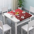 thumbnail image 3 of Red Christmas Snowflake Pattern Square Fitted Tablecloth with Elastic Edge,Square Table Cover,Washable Elastic Table Cover for Home Kitchen Party Decor 36"x36", 3 of 6