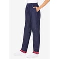 thumbnail image 3 of Woman Within Plus Size Elastic-Waist Cotton Straight Leg Denim Pant With Flannel Lining, 3 of 6