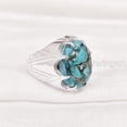 thumbnail image 2 of Blue Copper Turquoise Mans Ring, Natural Copper Turquoise Ring, Silver Jewelry, 925 Silver Ring, Birthday Gift, Heavy Mens Ring, Arabic Design, Ottoman Style Ring, Christmas, Turkey Mens Signet Ring, 2 of 6