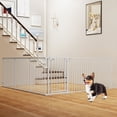 thumbnail image 2 of Gymax 6-Panel Adjustable Pet Safety Fence w/Auto-close Door & Double Locking System White, 2 of 10