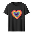 thumbnail image 2 of Busydd Pride Shirt Men LGBTQ Proud Rainbow Heart Graphic Tees Casual Comfy Short Sleeve Cotton T Shirts for Man Lightweight Versatile Round Neck Summer Tops S, 2 of 4