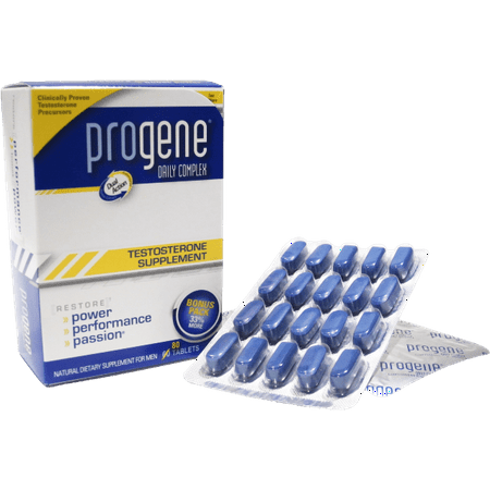 Progene Testosterone Supplement, Test Booster Tablets, 80 (Best Testosterone Supplements For Men Over 50)