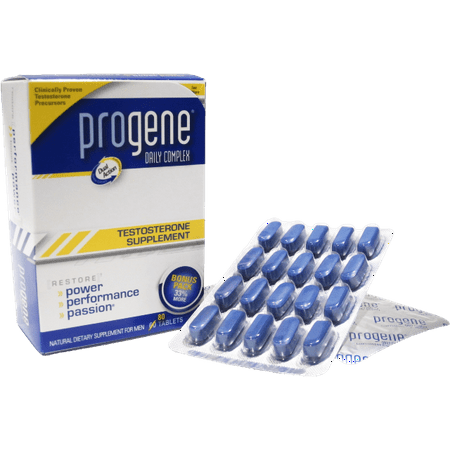 Progene Testosterone Supplement, Test Booster Tablets, 80 (Best Hgh Testosterone Supplements)