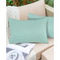 thumbnail image 4 of Waterproof Outdoor Throw Pillows with Inserts 12"x20" Set of 2, Linen Mint Green Soft Decorative Pillowcases for Couch Bedroom, Modern Minimalist Pure Solid Color Pillow Covers for Sofa Living Room, 4 of 8