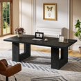 thumbnail image 1 of Tribesigns Large Executive Desk, 62.99-inch Farmhouse Home Office Desk, Rectangular Computer Table for Home Office, Black, 1 of 7