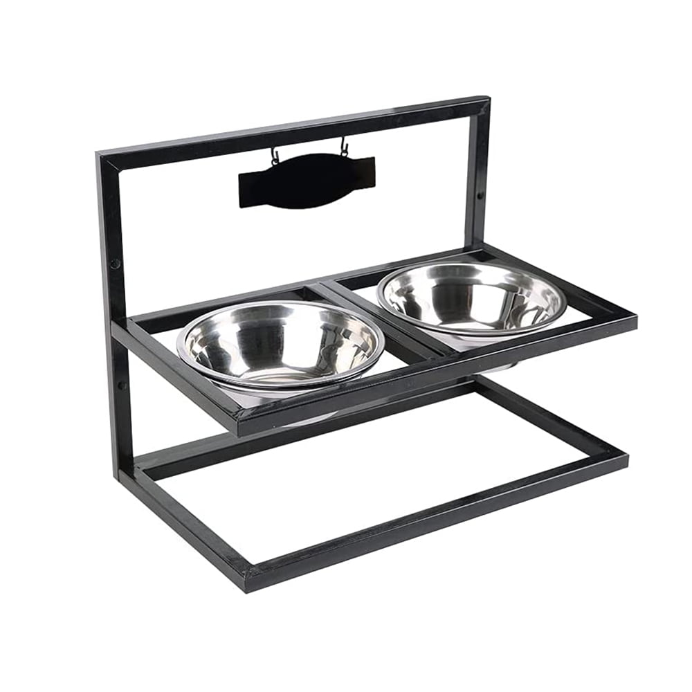 Pupteck Adjustable Elevated Dogs Feeder Raised Dog Bowls Stand with 2