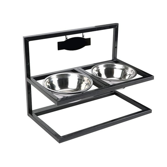 Pupteck Adjustable Elevated Dogs Feeder - Raised Dog Bowls Stand with 2 Stainless Steel Bowls for Small Medium Large Dogs Cats.