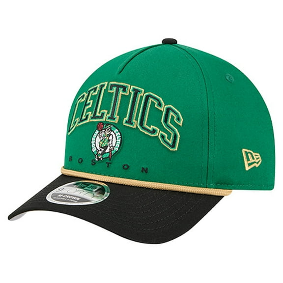 Men's New Era Kelly Green Boston Celtics Bold Arch COOLERA 9FORTY A-Frame M-Crown Adjustable Hat