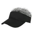 thumbnail image 1 of Peluca de cabello humano Prolriy con visera ajustable y peluca, gorra de béisbol de moda para hombres y mujeres, visera para el cabello, sombreros de peluca para hombres, gris, 1 of 4