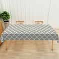 thumbnail image 4 of Nanqianyi Grey Tablecloth Rectangle 54" x 72", White Geometric Pattern Printed, Waterproof Table Cloth for Kitchen Dining Tabletop, 4 of 6