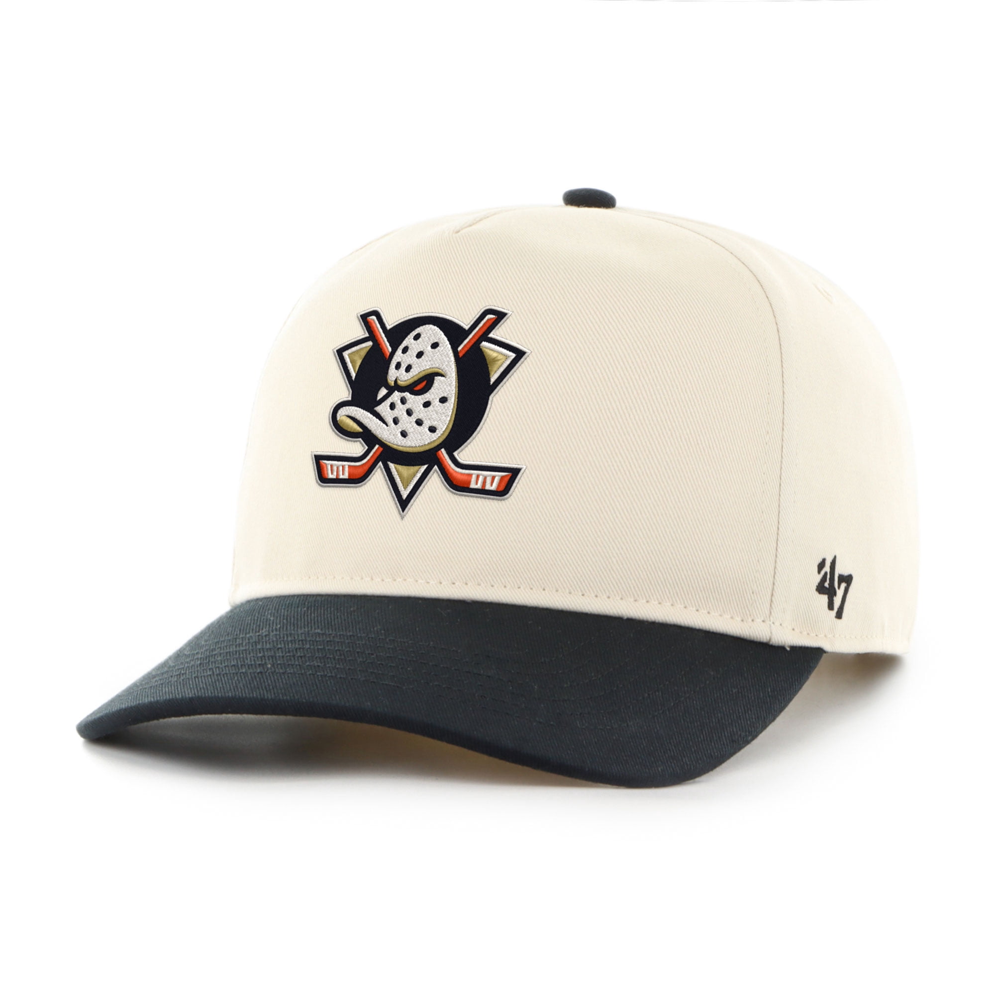 Men's '47 Cream/Black Anaheim Ducks Logo Hitch Adjustable Hat