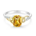 thumbnail image 2 of Gem Stone King 925 Silver and 10K Yellow Gold Ring Citrine Moissanite 1.36 Cttw, 2 of 5