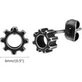 thumbnail image 4 of Retro Vintage Stainless Steel Gear Style Cocktail Party Biker Stud Earrings, 4 of 7
