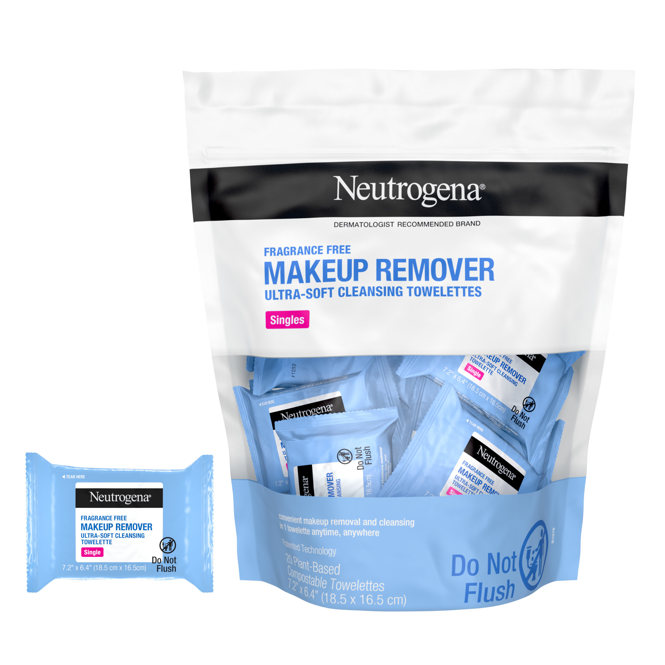 Neutrogena Fragrance-Free Makeup Remover Face Wipe Singles, 20 Ct - image 3 of 11