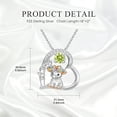 thumbnail image 3 of Highland Cow Necklace 925 Sterling Silver Cute Calf August Birthstone Heart Pendant Necklaces for Women Mother Daughter Birthday Jewelry Gifts 18" + 2", 3 of 5