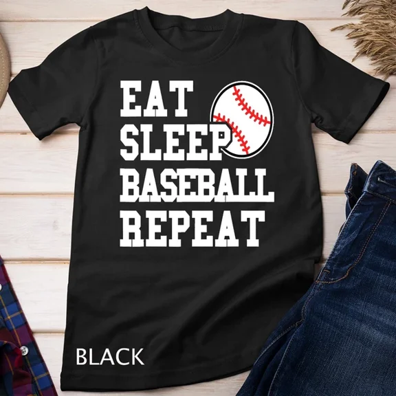 Eat Sleep Baseball Repeat Funny Baseball Player T-Shirt Unisex T-Shirt