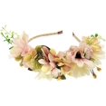 thumbnail image 5 of beige white flower wreath flower hairband flower headband. for girl woman bride, 5 of 5